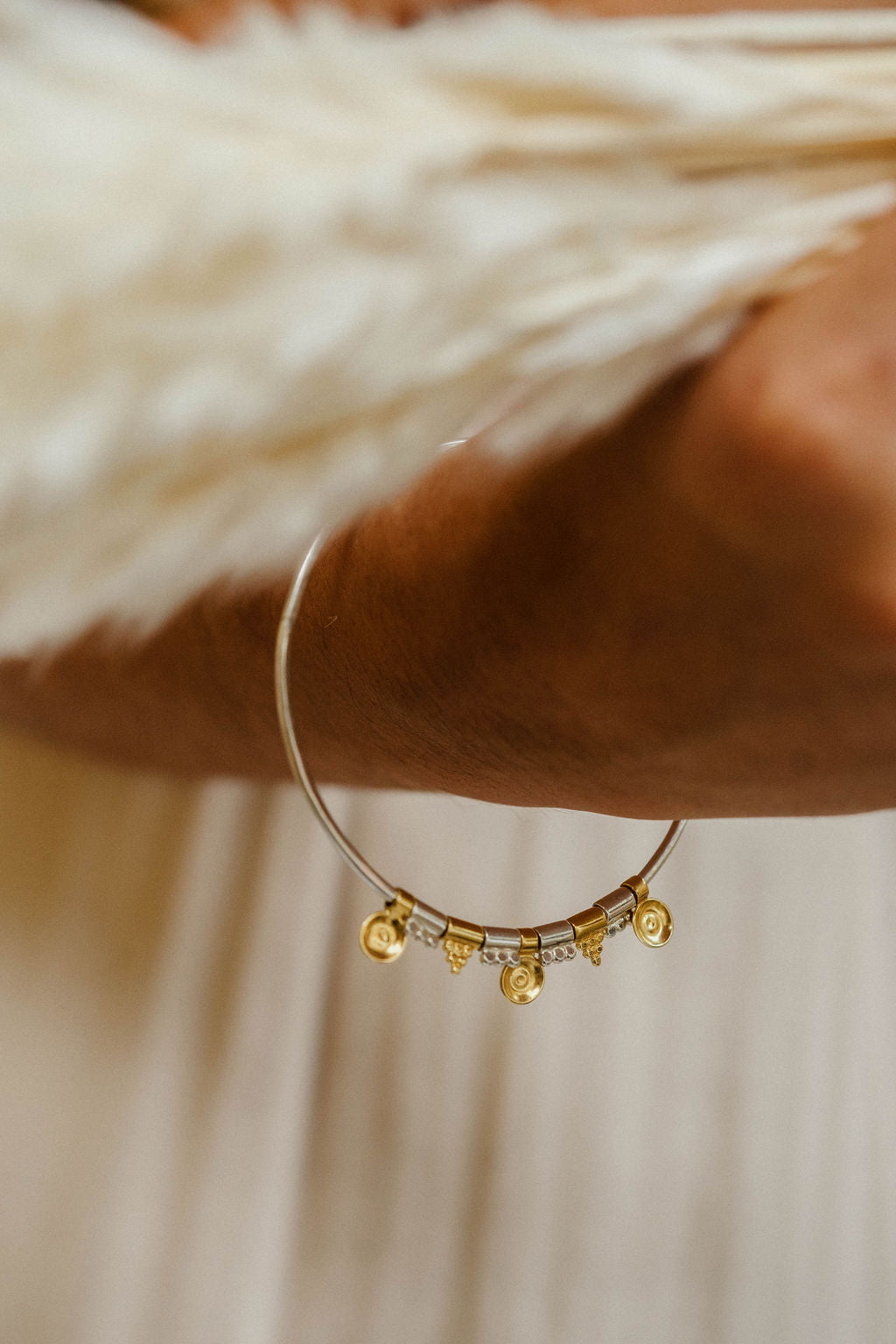 Boudicca Mixed Gold & Silver Bead Bangle