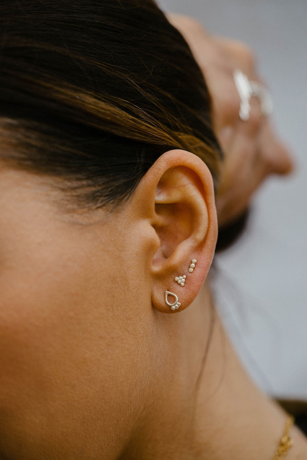 Tri Dot Stud Earrings