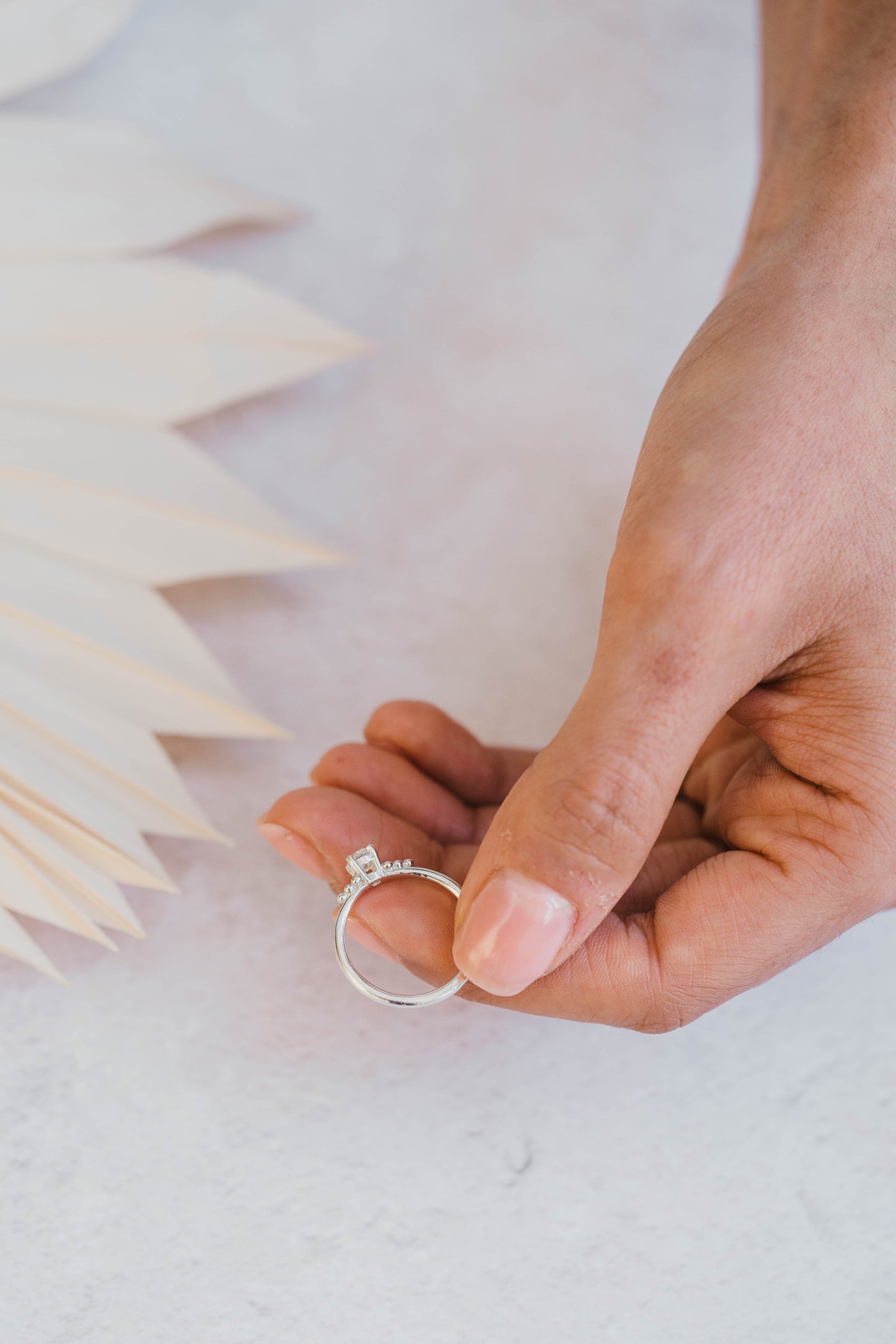 Dot Pyramid Diamond Ring