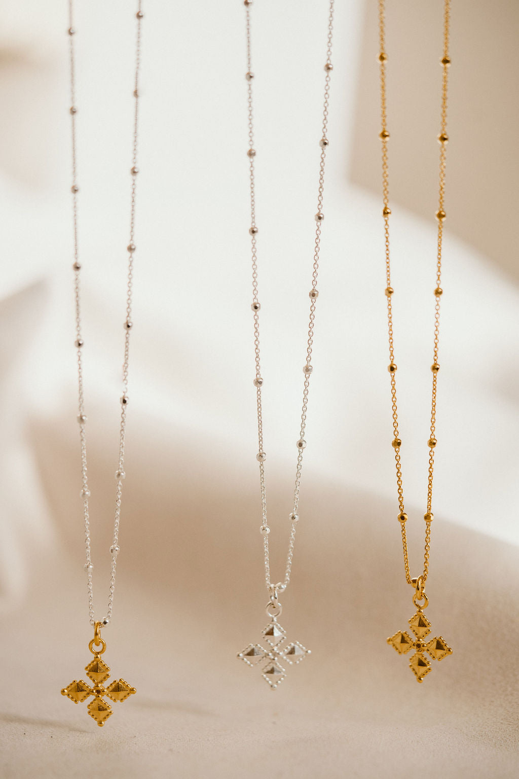 cross necklace clover necklace
