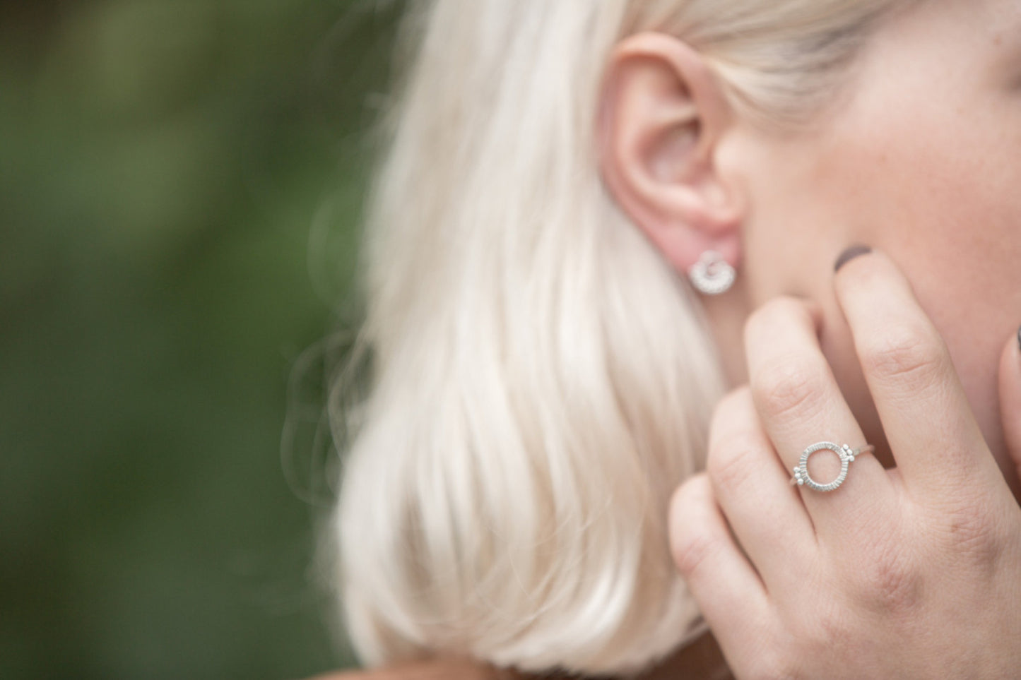 handmade circle Ring in silver