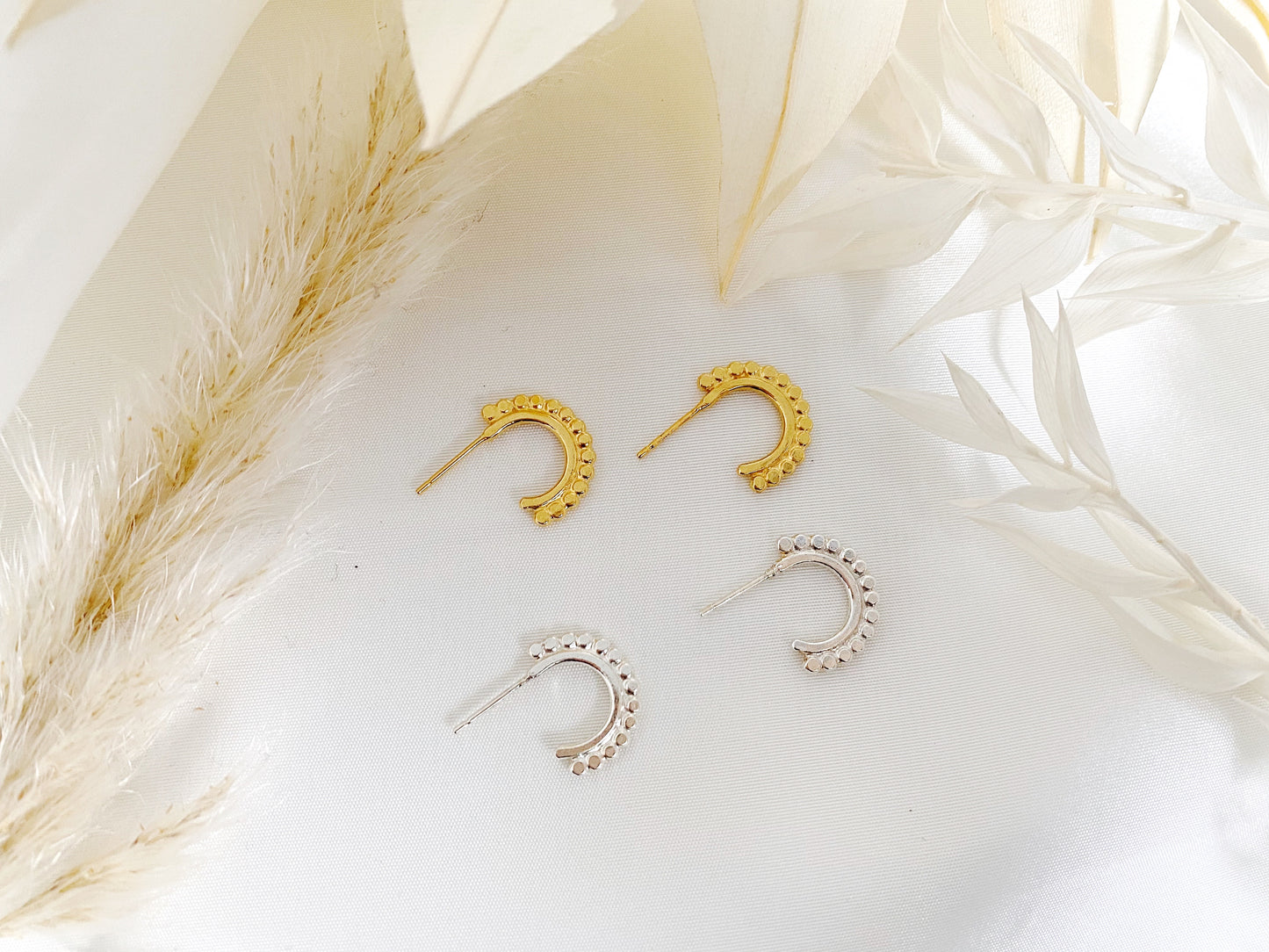 Frida Beaded Open Hoop Earrings