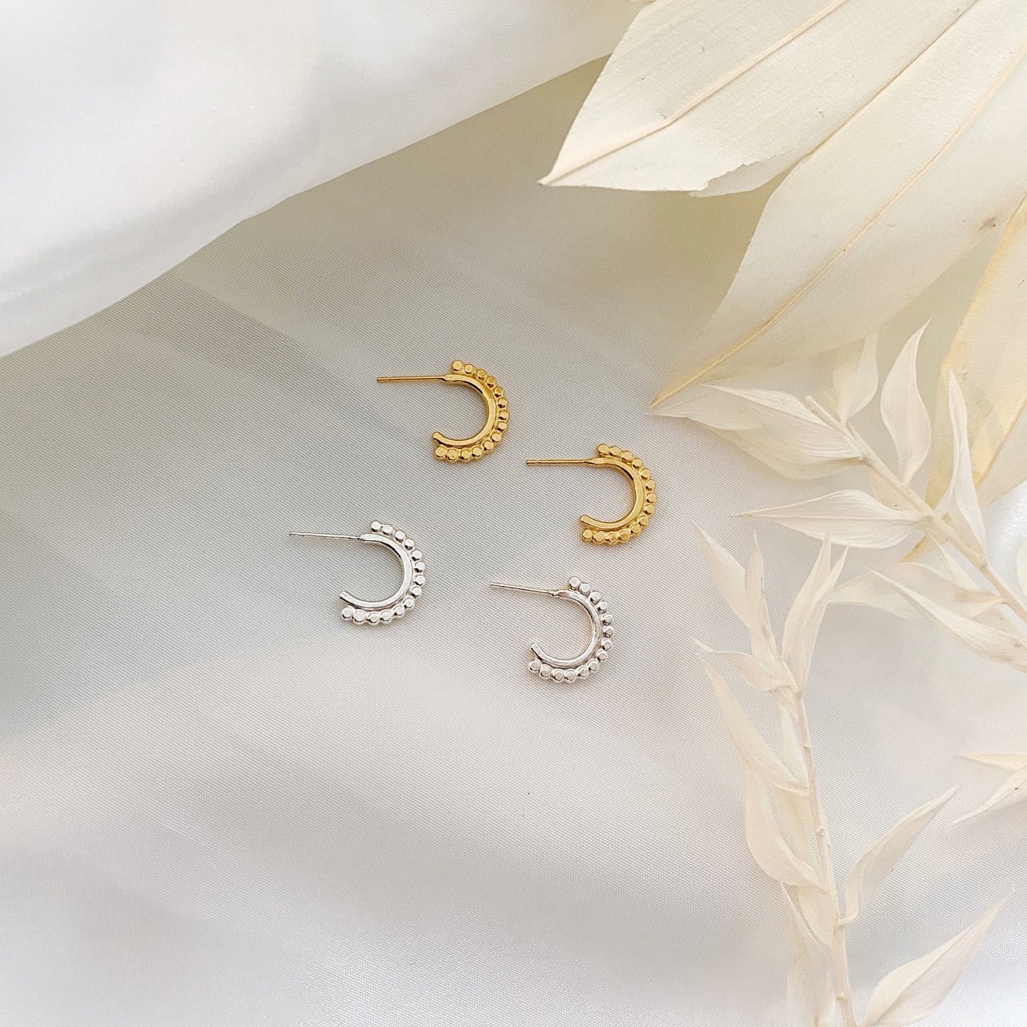 Frida Beaded Open Hoop Earrings