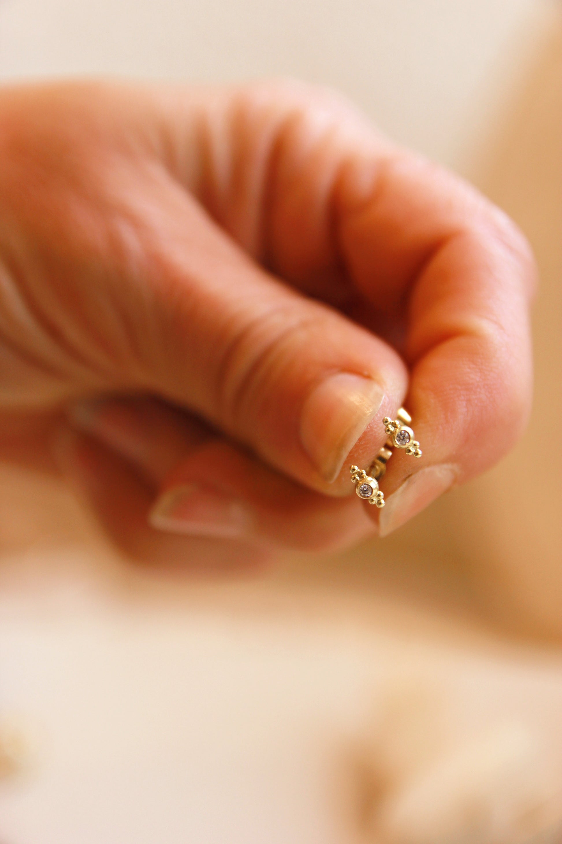 Trinity Ball Diamond Earrings – Rebecca Furze