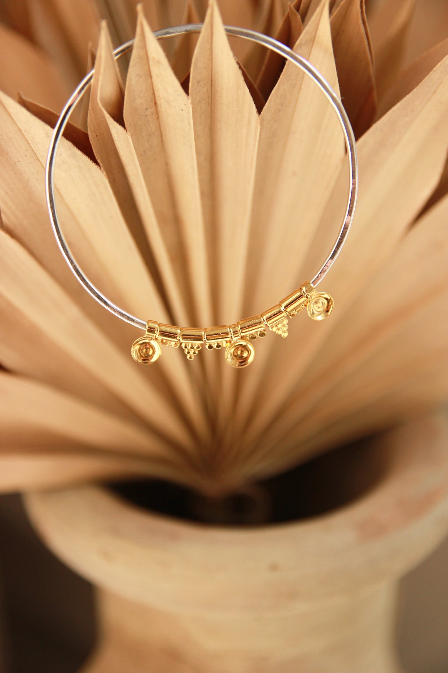 Boudicca Mixed Gold Bead Bangle