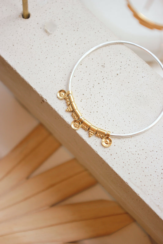 Boudicca Mixed Gold Bead Bangle