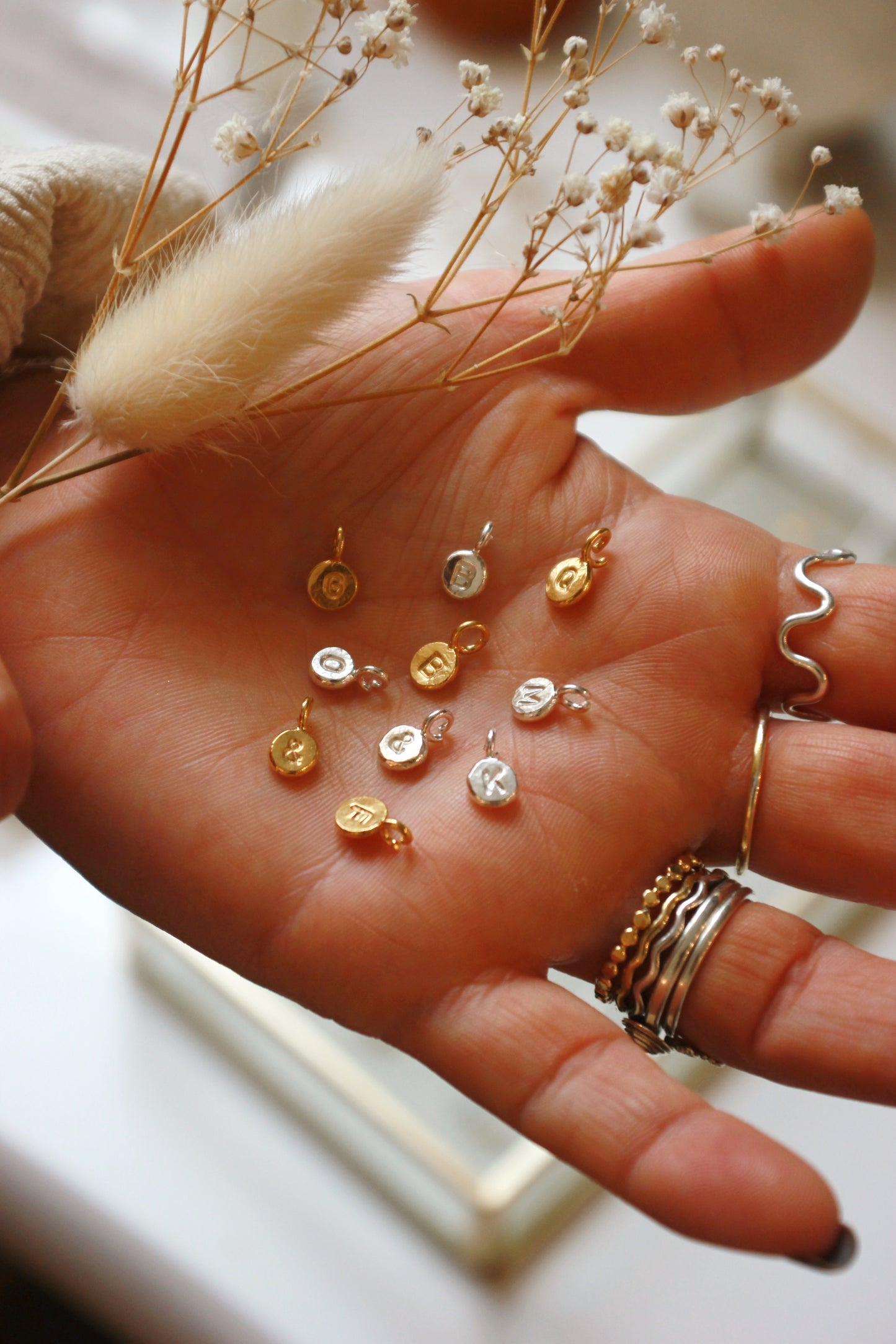 Personalised single charm beaded chain necklace