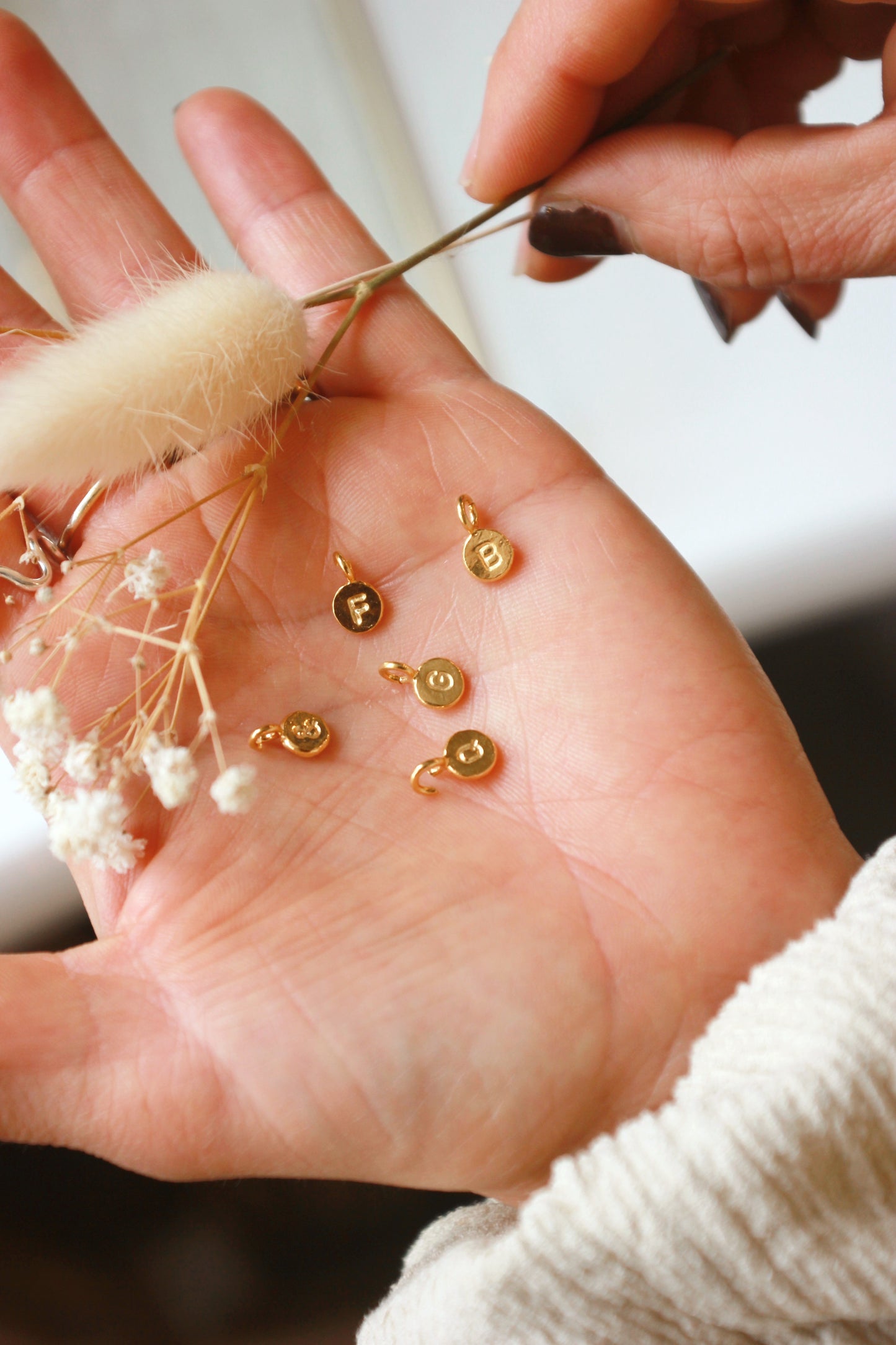 Personalised single charm beaded chain necklace