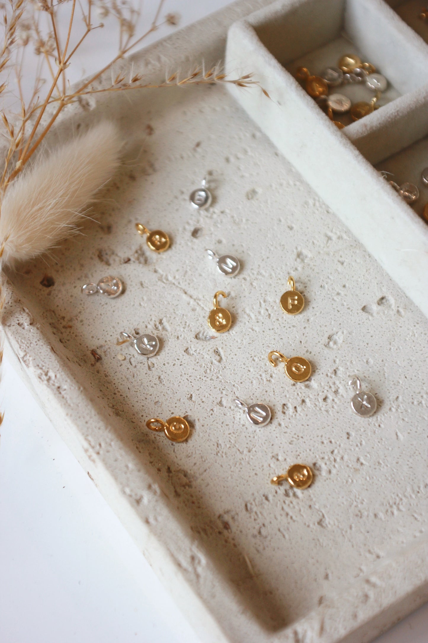 Personalised single charm beaded chain necklace