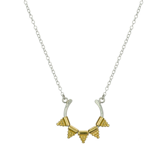 Boudicca Dot Pyramid Necklace - Gold